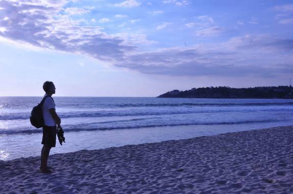 Fim de tarde bem gostoso na praia de Zicatela, em Puerto Escondido, na costa de Oaxaca, no litoral Pacífico do México